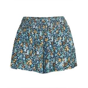 Women's Terra & Sky Blue Floral pull on high rise Shorts Size 1X